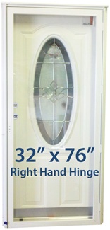 32x76 3/4 Oval Glass Door RH for Mobile Home Manufactured Housing