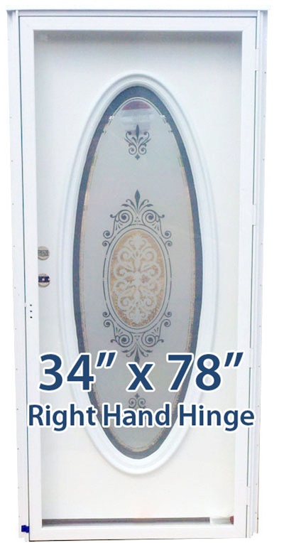32x76 3/4 Oval Glass Door RH for Mobile Home Manufactured Housing