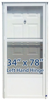 34x78 Steel Solid Door with Peephole LH for Mobile Home Manufactured Housing