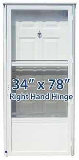 34x78 Steel Solid Door with Peephole RH for Mobile Home Manufactured Housing