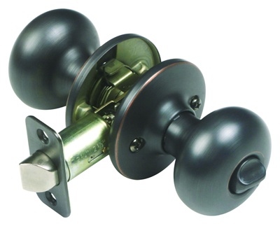 Cambridge Oil Rubbed Bronze Privacy Flat Ball Door Knob