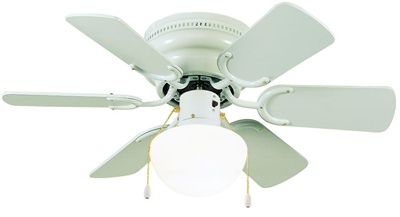 Atrium Ceiling Fan White with Frosted Opal Glass 30"