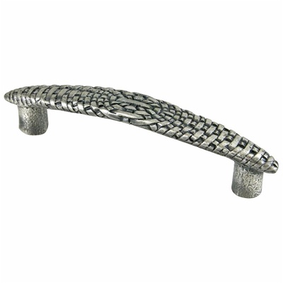 Basket Weave Drawer Pull Pewter 3-3/4"" C.C.